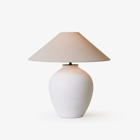 Aterra Table Lamp | Ceramic | White and Beige