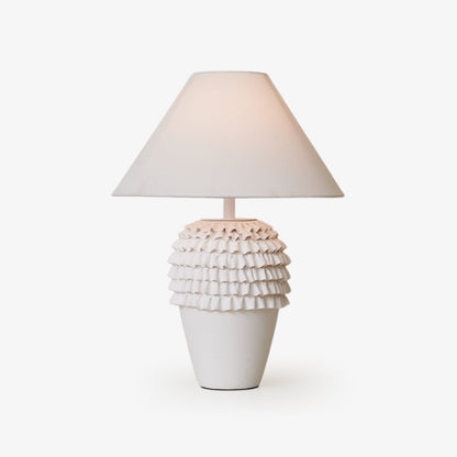 Ceramic Table Lamp | Ruffle Design | White