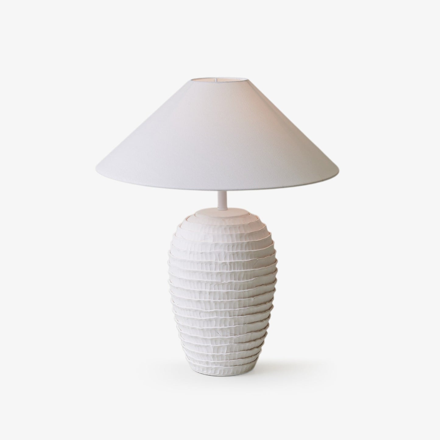 Nivara Ripple Table Lamp | Ceramic Base | White
