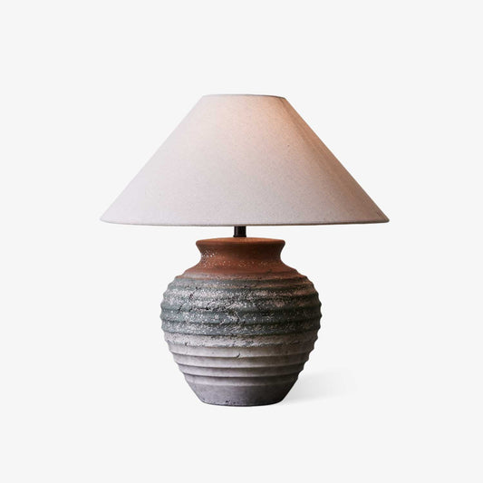Clay Table Lamp | Terracotta & Beige | 45cm Diameter