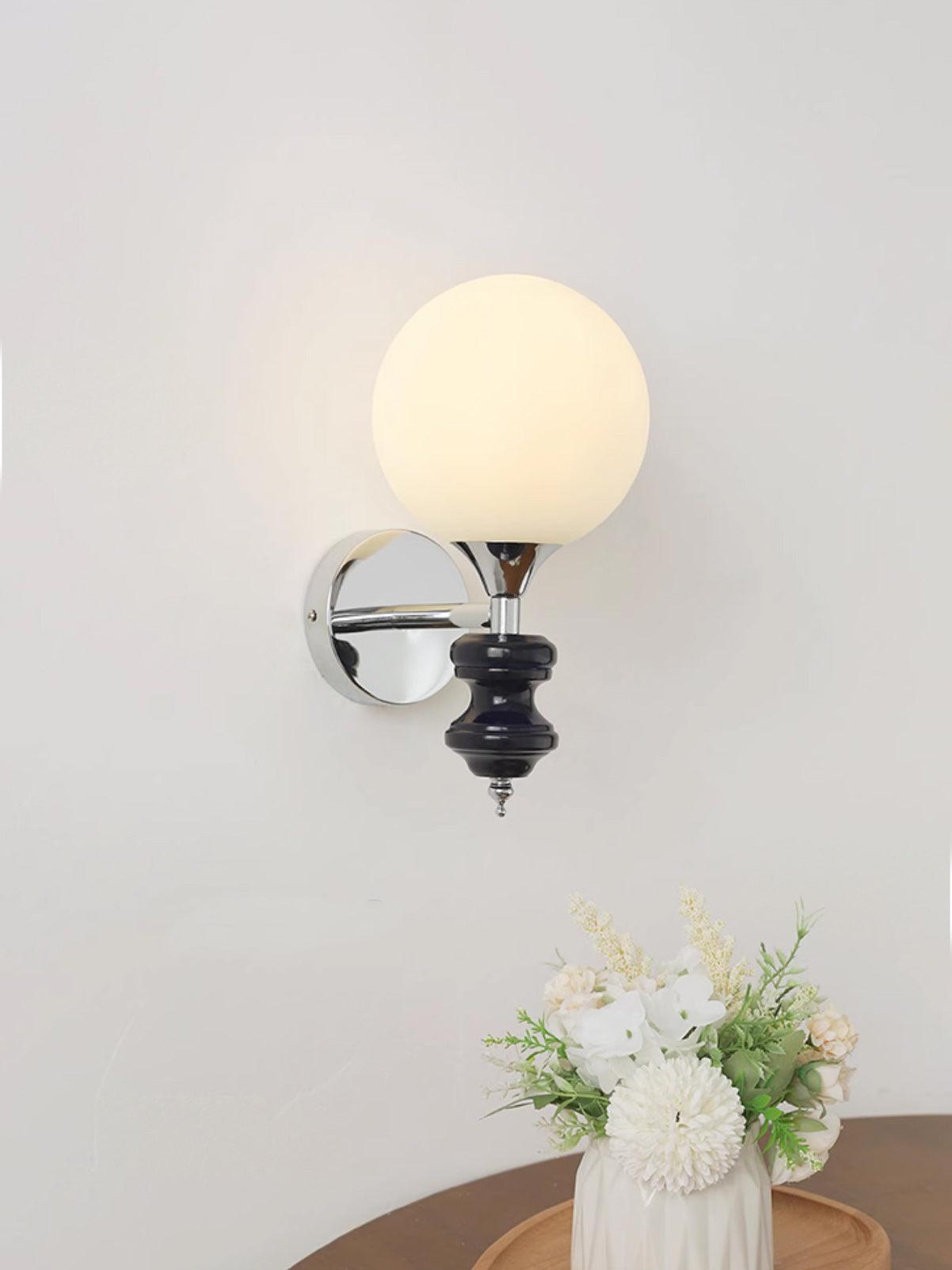 Dalt Wall Light | Metal & Glass | Chrome & Blue