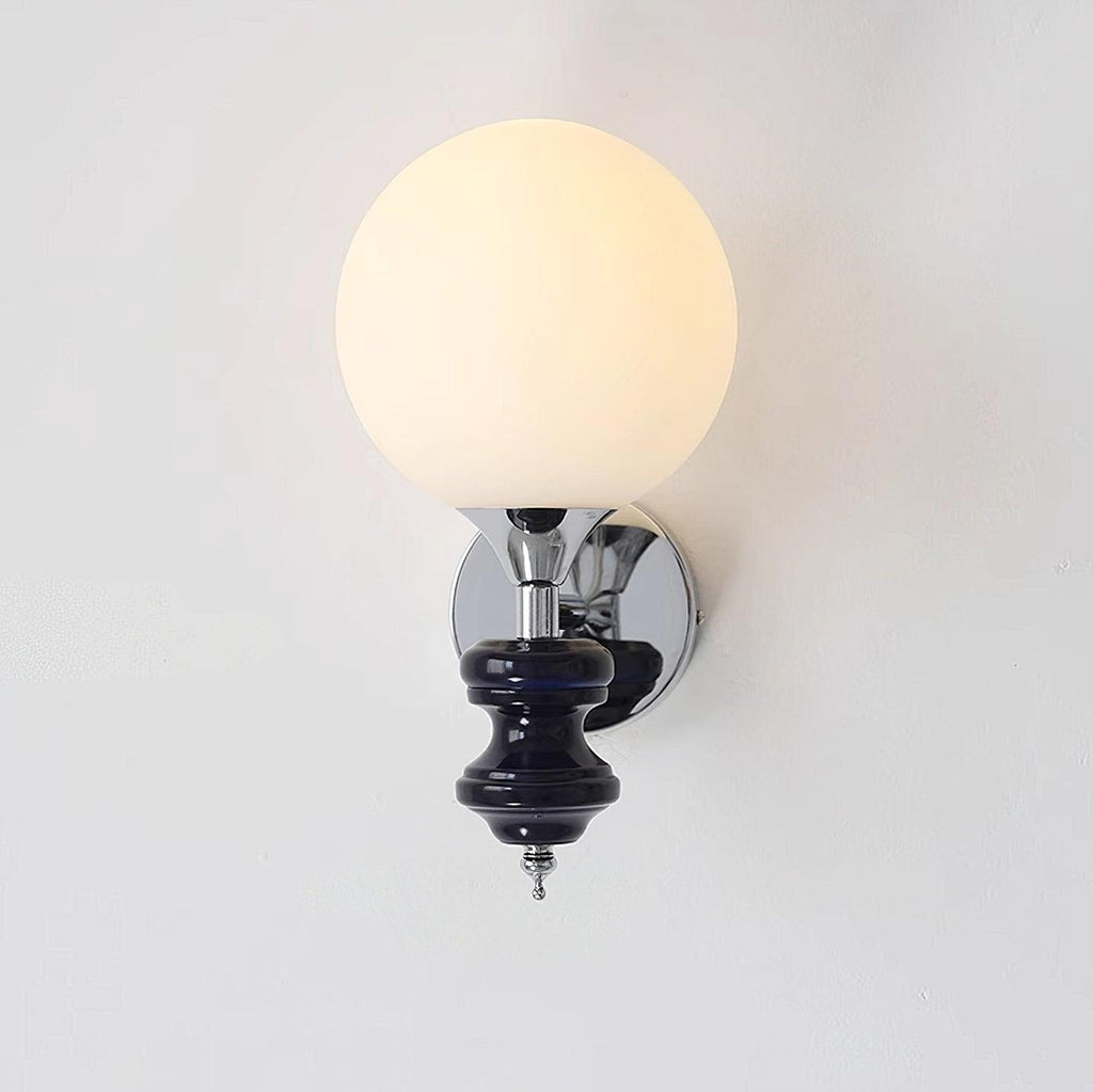 Dalt Wall Light | Metal & Glass | Chrome & Blue