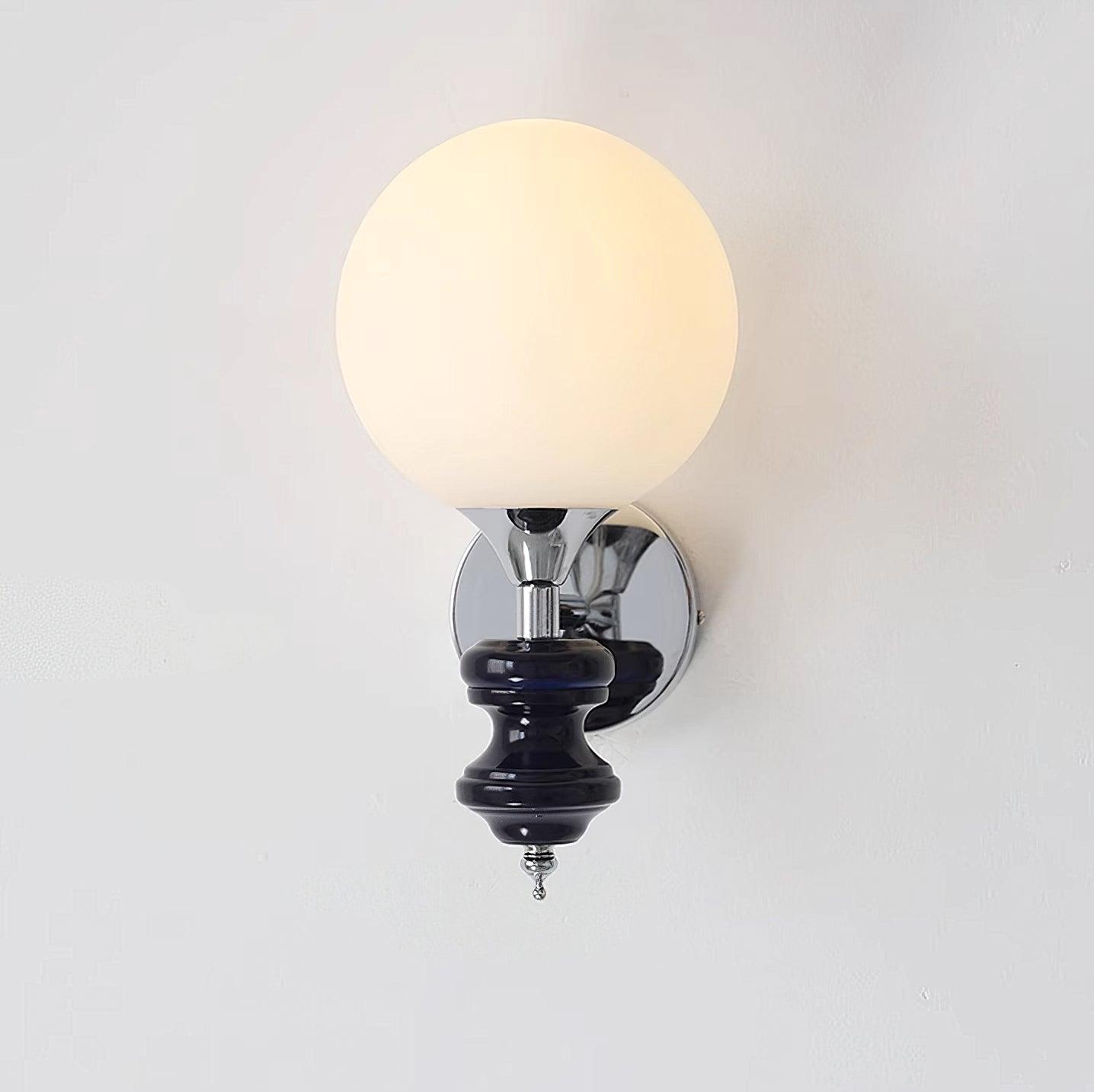Dalt Wall Light | Metal & Glass | Chrome & Blue