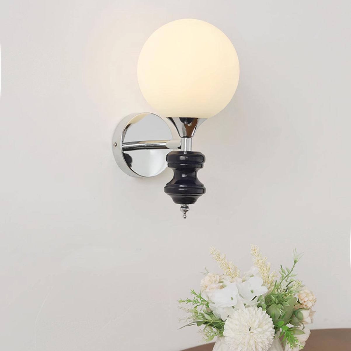 Dalt Wall Light | Metal & Glass | Chrome & Blue