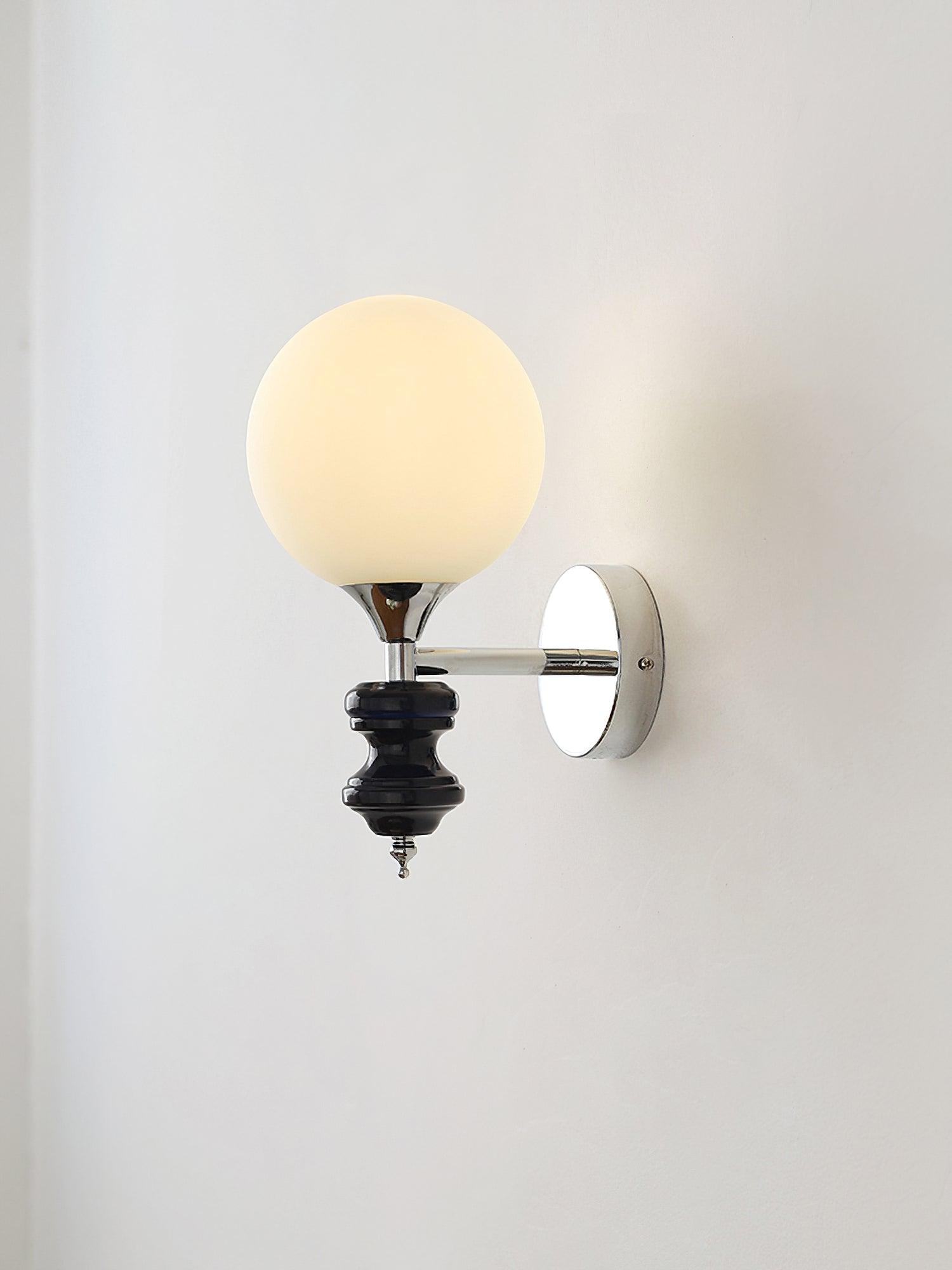 Dalt Wall Light | Metal & Glass | Chrome & Blue