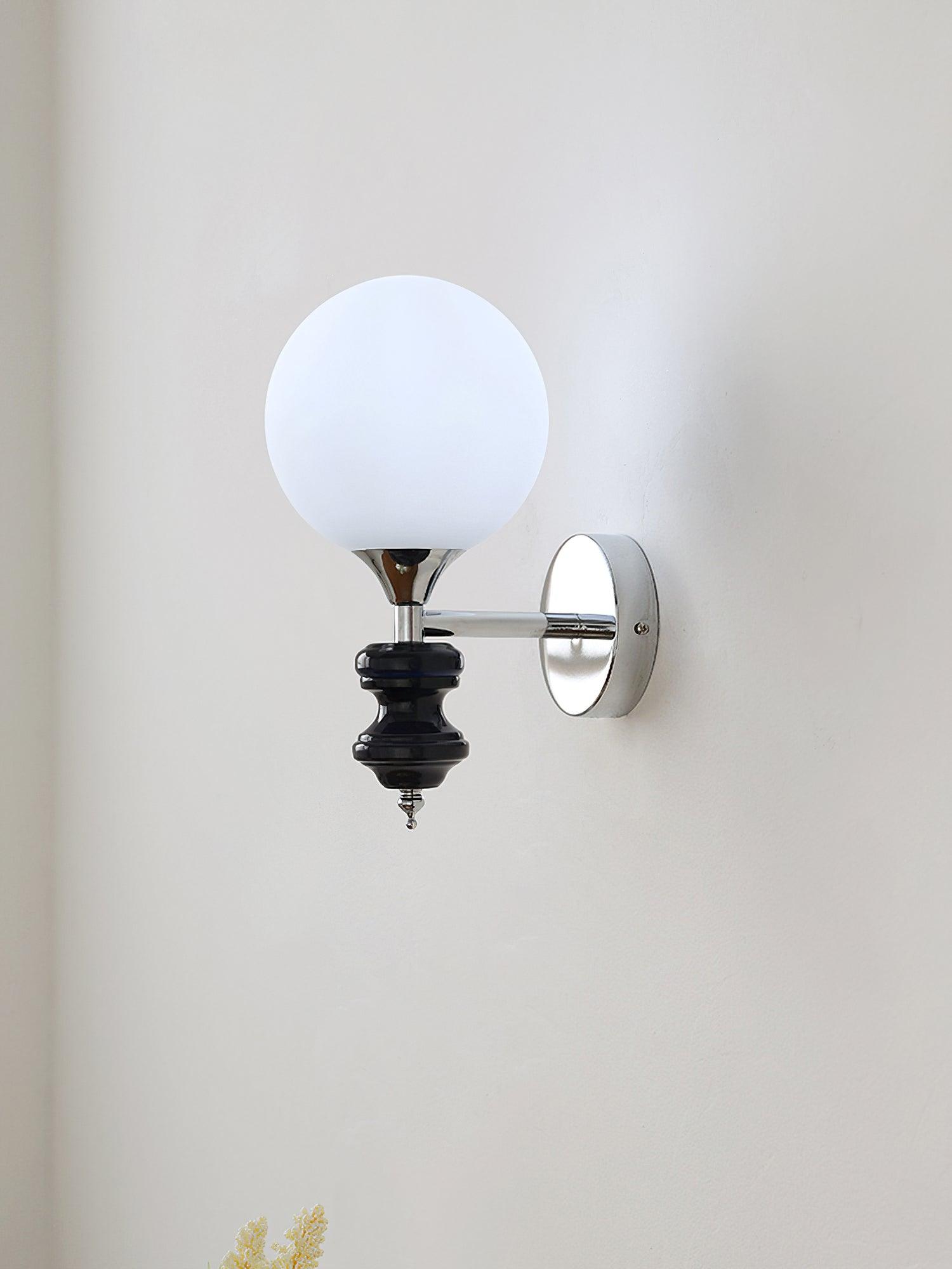 Dalt Wall Light | Metal & Glass | Chrome & Blue