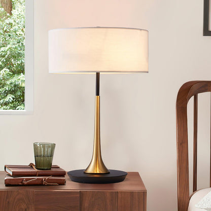 Dana Table Lamp | Metal & Fabric | Black & Gold