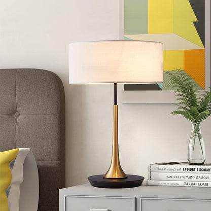 Dana Table Lamp | Metal & Fabric | Black & Gold