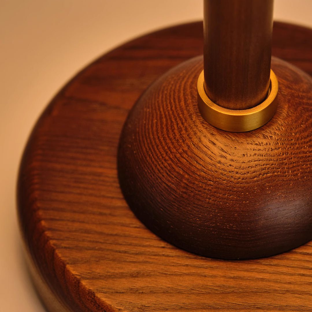 Daphne Table Lamp | Copper & Walnut | Beige Shade