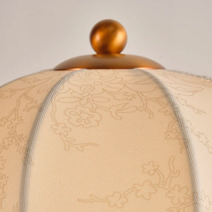Daphne Table Lamp | Copper & Walnut | Beige Shade