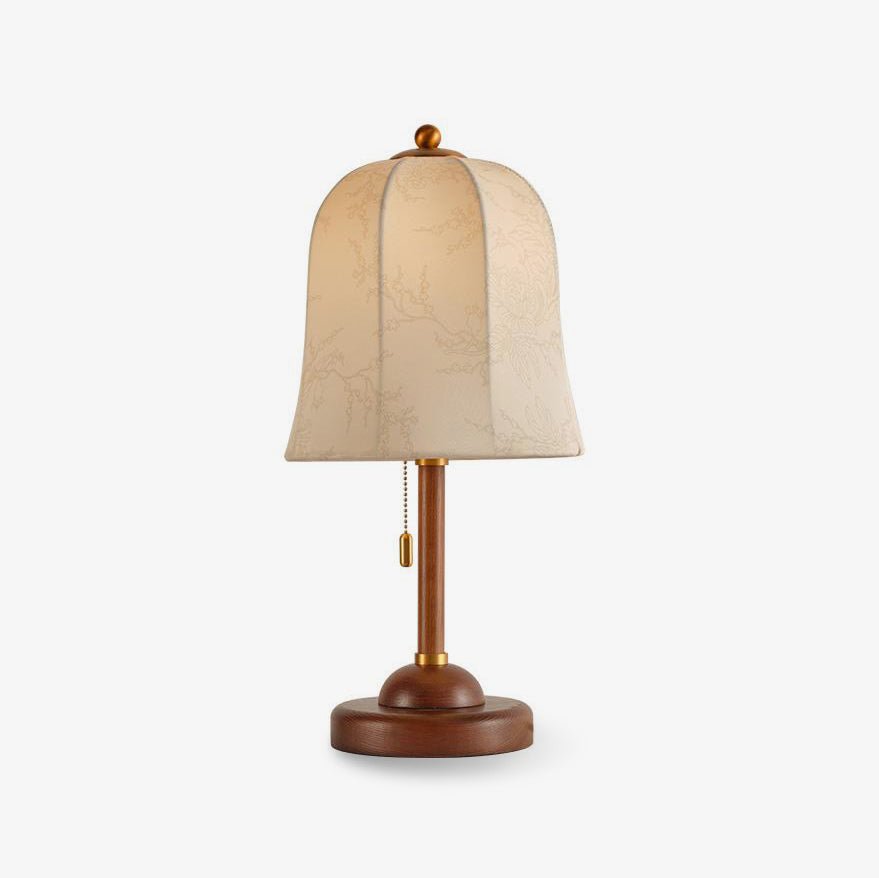 Daphne Table Lamp | Copper & Walnut | Beige Shade