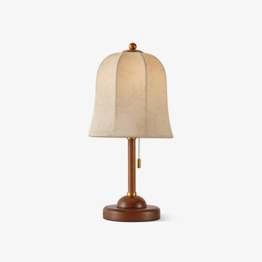 Daphne Table Lamp | Copper & Walnut | Beige Shade