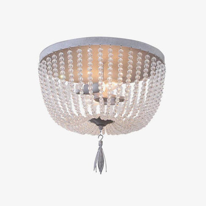Dauphine Crystal Ceiling Light | Crystal Beads | Weathered Gray