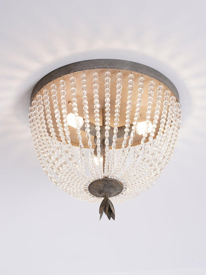 Dauphine Crystal Ceiling Light | Crystal Beads | Weathered Gray