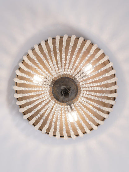 Dauphine Crystal Ceiling Light | Crystal Beads | Weathered Gray