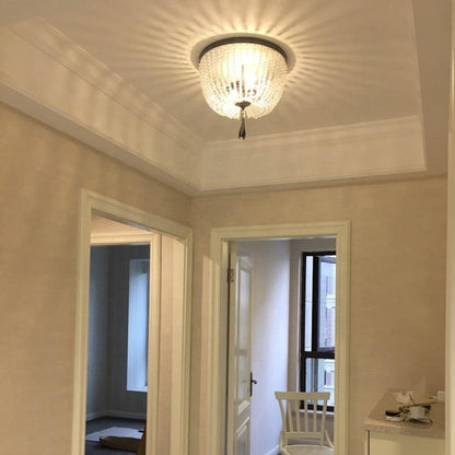 Dauphine Crystal Ceiling Light | Crystal Beads | Weathered Gray