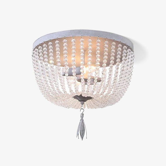 Dauphine Crystal Ceiling Light | Crystal Beads | Weathered Gray