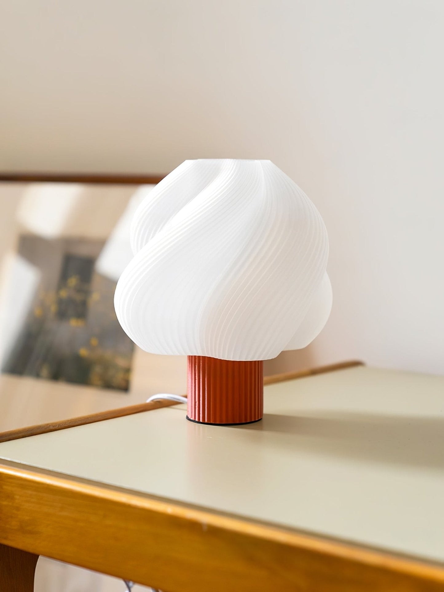 Whirl Pop Table Lamp | Frosted Swirl Shade | Pink, Red, Blue