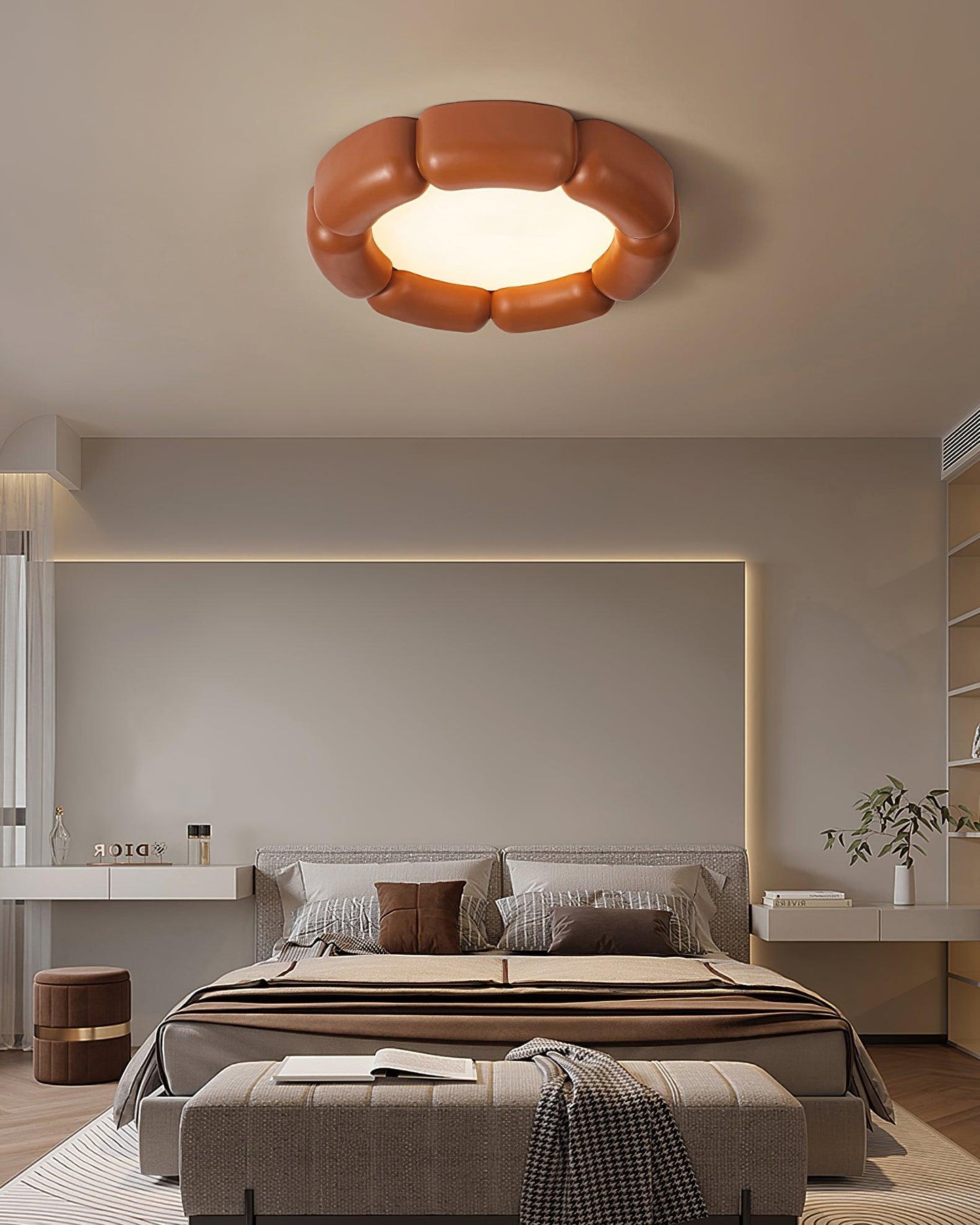 Deco Ceiling Lamp | Resin, Acrylic | White, Orange, Beige