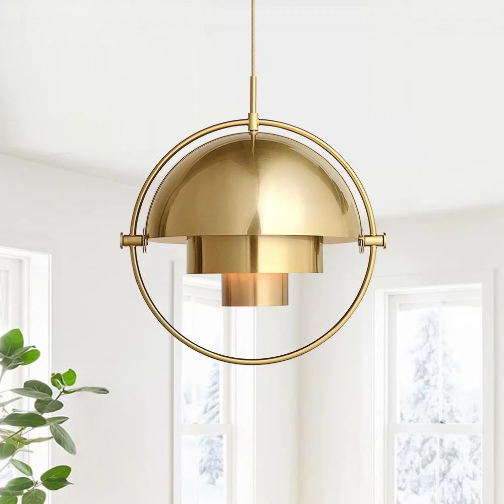 Multi-Lite Pendant Light | Adjustable Metal Shade | Black, Copper, Chrome Options