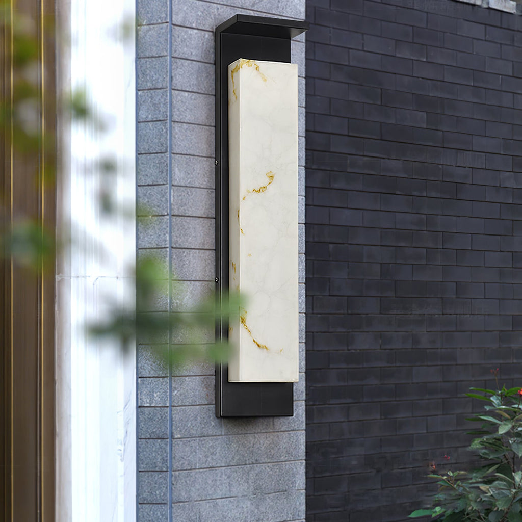 Delaney Outdoor Wall Light | Stainless Steel, Resin | Black & White