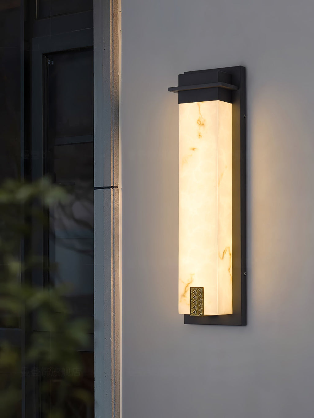 Delaney Outdoor Wall Light | Stainless Steel, Resin | Black & White