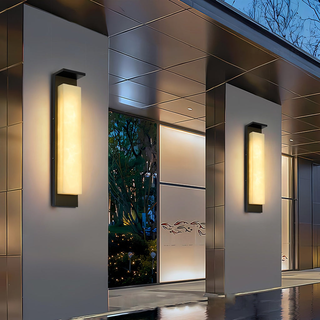 Delaney Outdoor Wall Light | Stainless Steel, Resin | Black & White