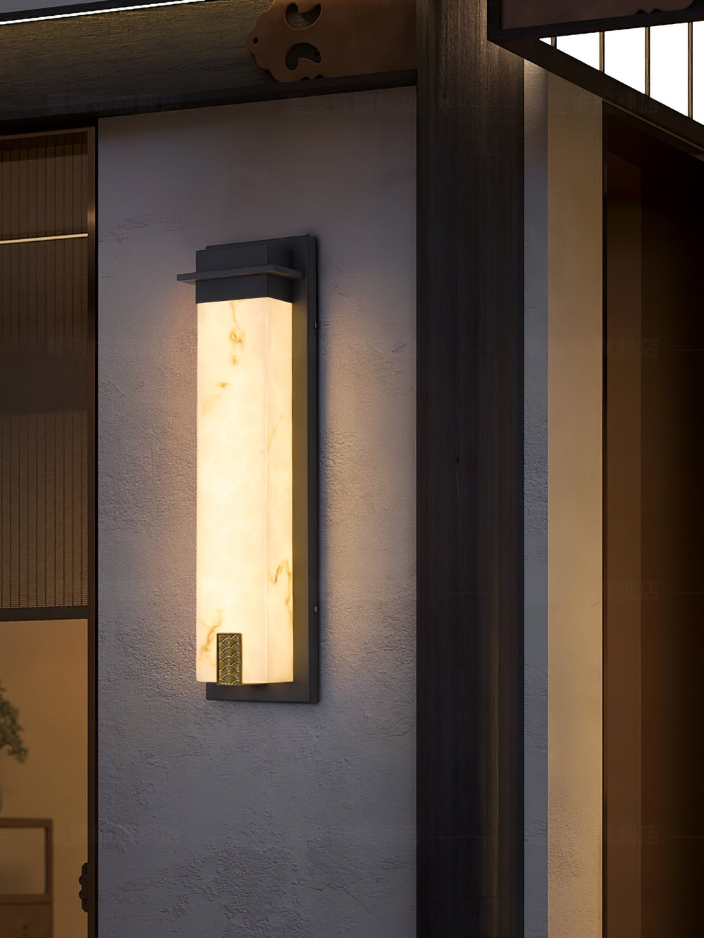 Delaney Outdoor Wall Light | Stainless Steel, Resin | Black & White