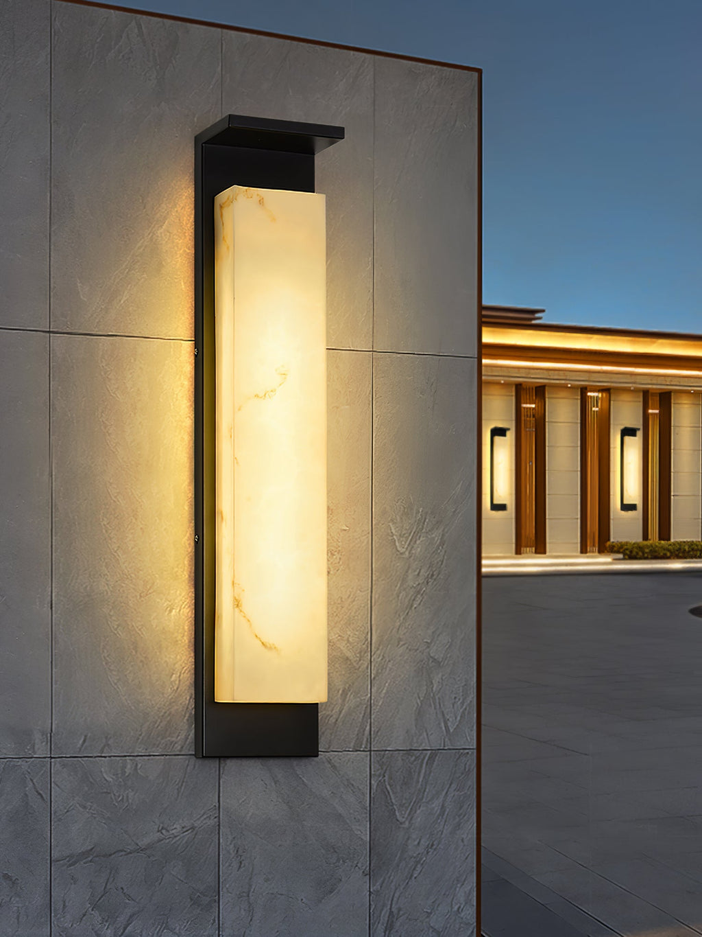 Delaney Outdoor Wall Light | Stainless Steel, Resin | Black & White