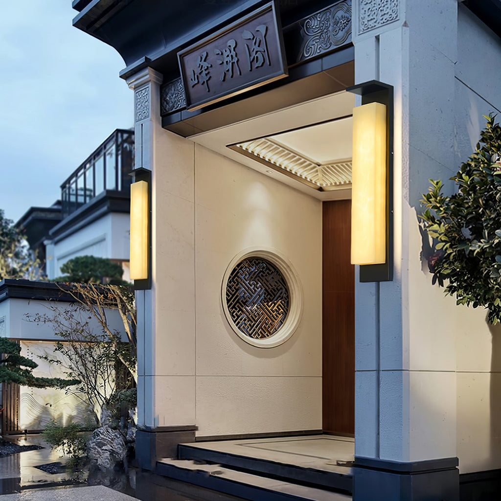 Delaney Outdoor Wall Light | Stainless Steel, Resin | Black & White