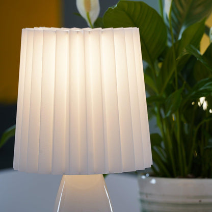 Delilah Table Lamp | Glass, Fabric | White