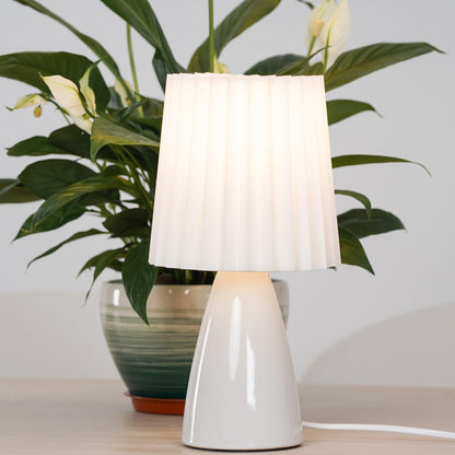 Delilah Table Lamp | Glass, Fabric | White