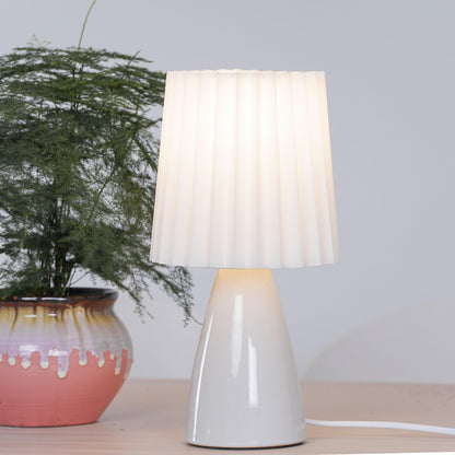 Delilah Table Lamp | Glass, Fabric | White