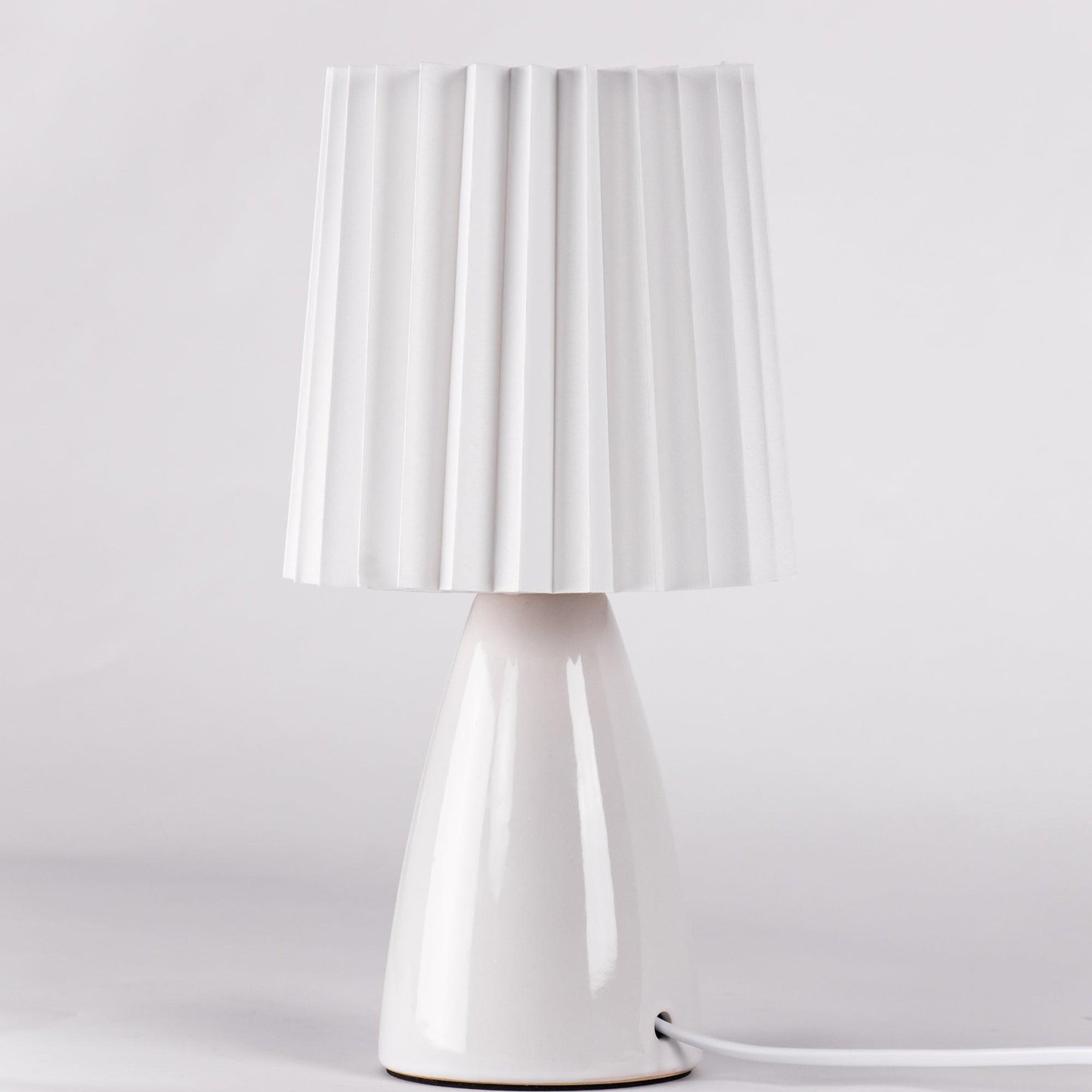 Delilah Table Lamp | Glass, Fabric | White