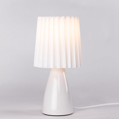 Delilah Table Lamp | Glass, Fabric | White