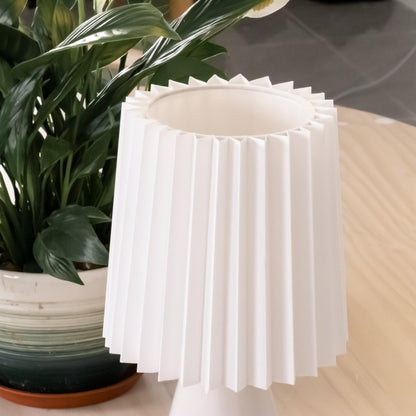Delilah Table Lamp | Glass, Fabric | White