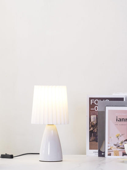 Delilah Table Lamp | Glass, Fabric | White