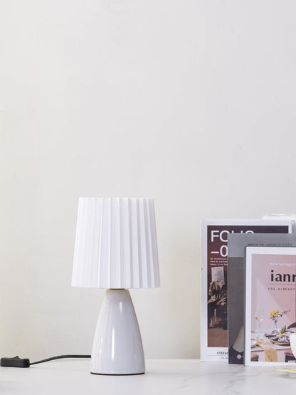 Delilah Table Lamp | Glass, Fabric | White