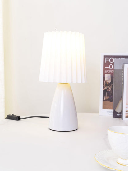 Delilah Table Lamp | Glass, Fabric | White