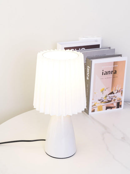 Delilah Table Lamp | Glass, Fabric | White