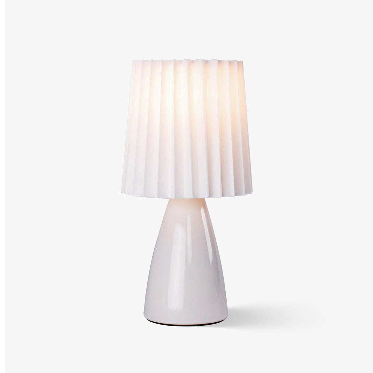 Delilah Table Lamp | Glass, Fabric | White