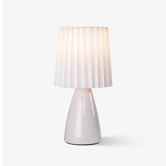 Delilah Table Lamp | Glass, Fabric | White