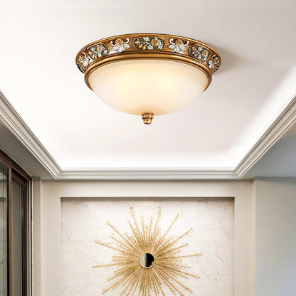 Deltana Resin Recessed Ceiling Light | Pineapple Motif | Copper