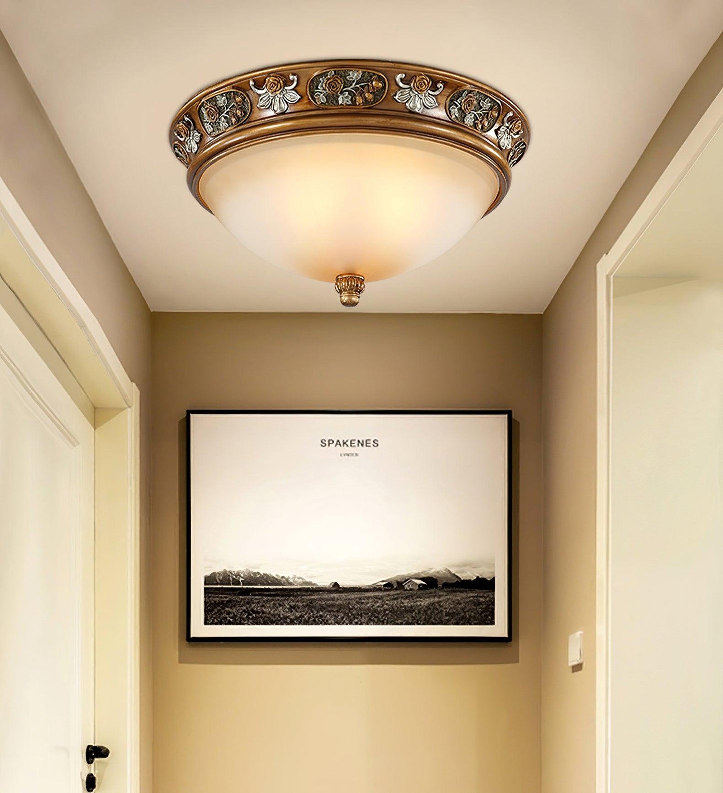 Deltana Resin Recessed Ceiling Light | Pineapple Motif | Copper