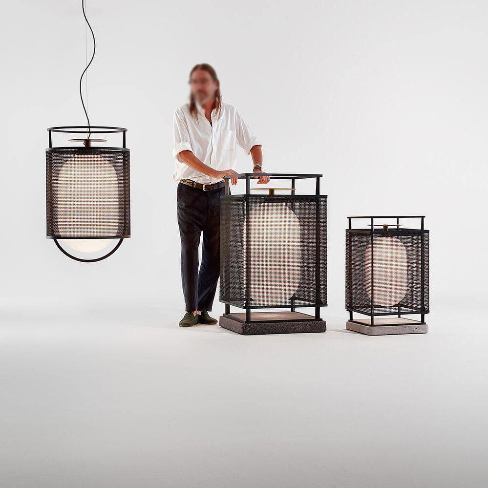 Pendant Lamp | Black Iron & Opal Glass | 25cm Diameter