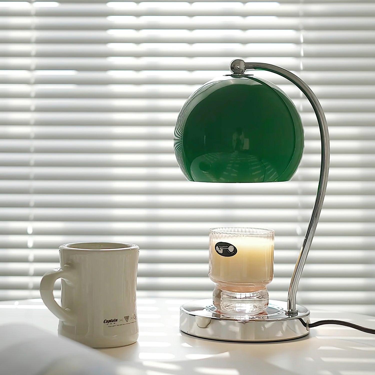 Dennie Warmer Lamp | Metal with Chrome Finish | Spherical Design