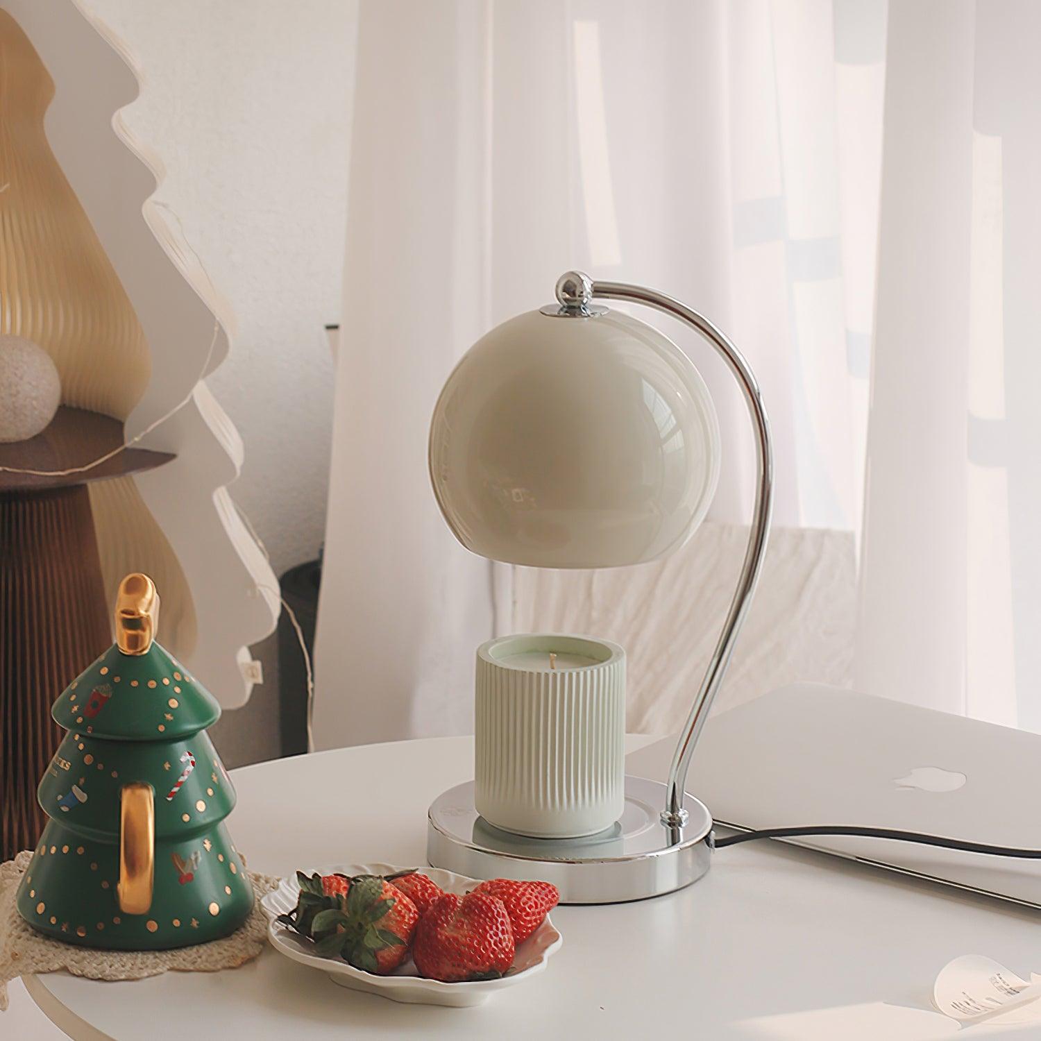 Dennie Warmer Lamp | Metal with Chrome Finish | Spherical Design