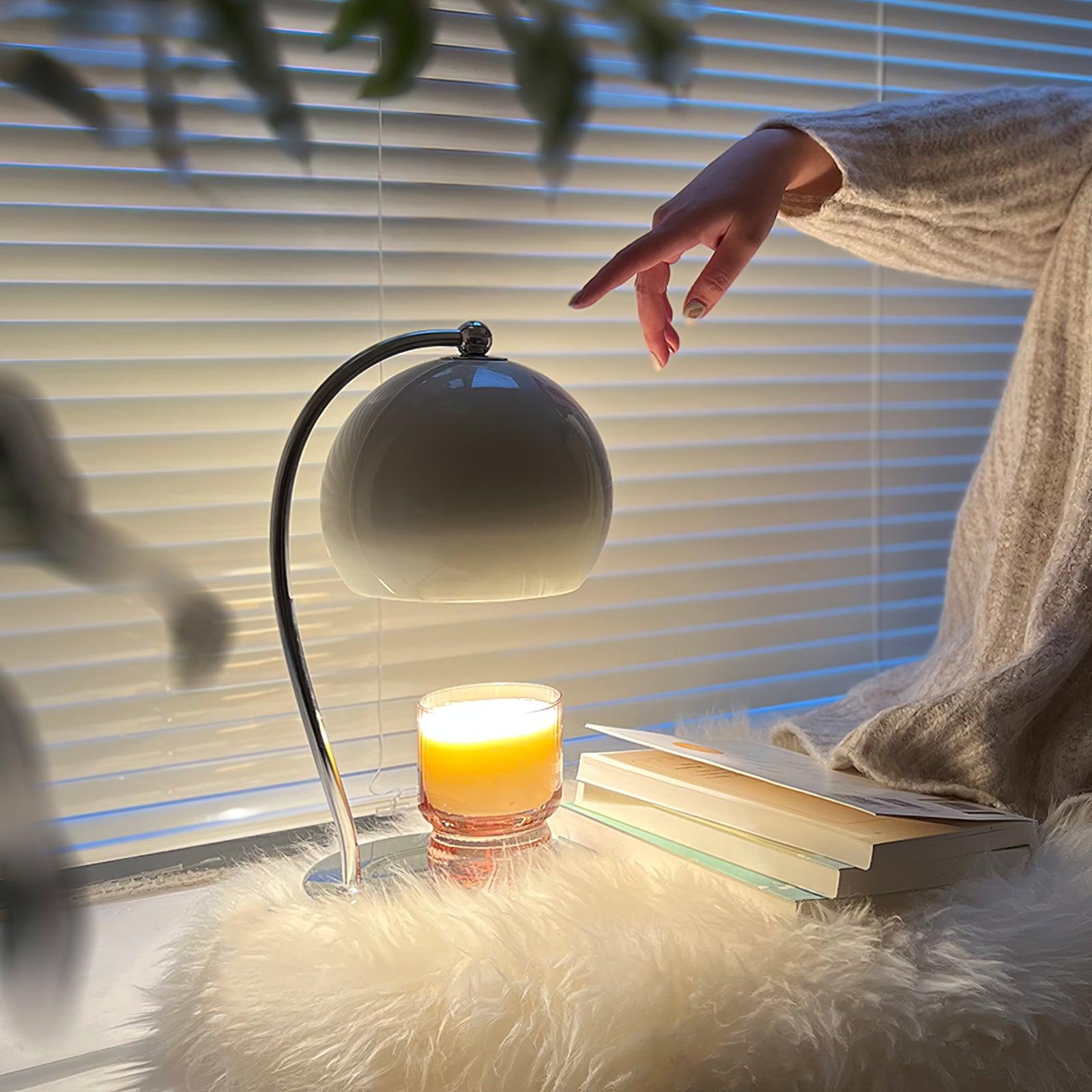 Dennie Warmer Lamp | Metal with Chrome Finish | Spherical Design