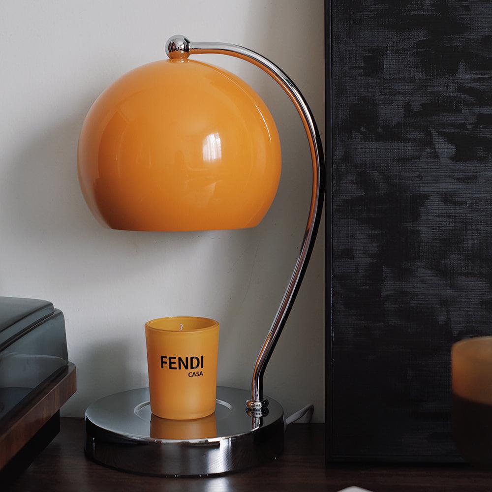 Dennie Warmer Lamp | Metal with Chrome Finish | Spherical Design