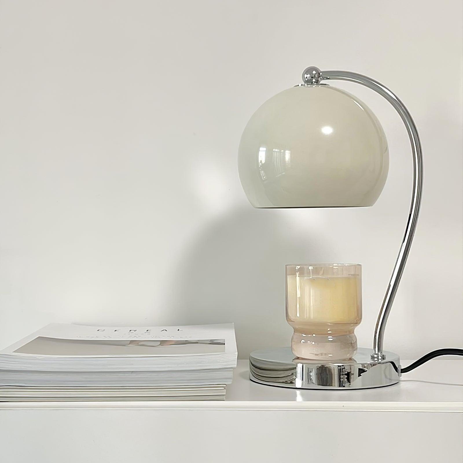 Dennie Warmer Lamp | Metal with Chrome Finish | Spherical Design